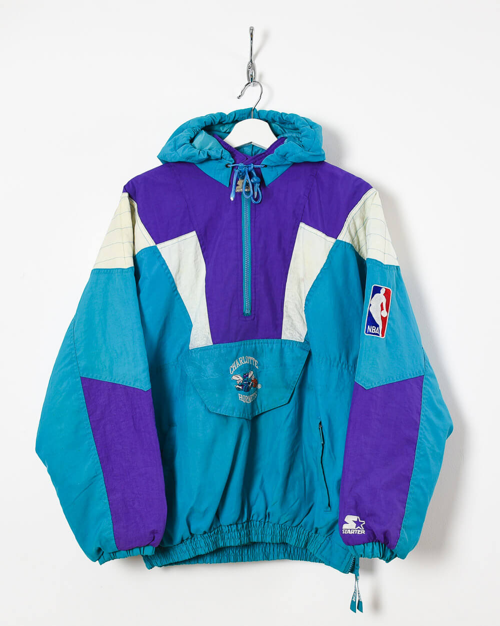 Vintage NBA 90s Starter Charlotte Hornets Full ZIP Hooded Jacket