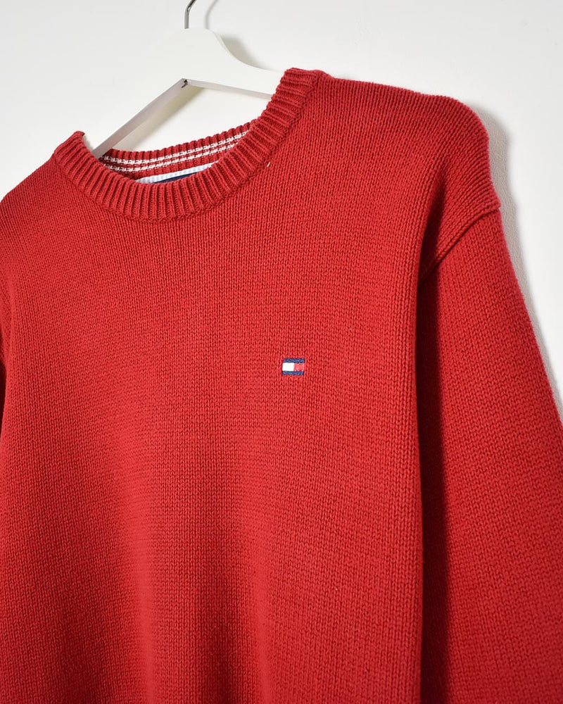 Tommy Hilfiger Women's Knitted Sweatshirt - Large - Domno Vintage 90s, 80s, 00s Retro and Vintage Clothing 
