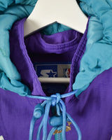 Vintage 90s Cotton Mix Colour-Block Blue Starter Charlotte Hornets  Sweatshirt - Large– Domno Vintage