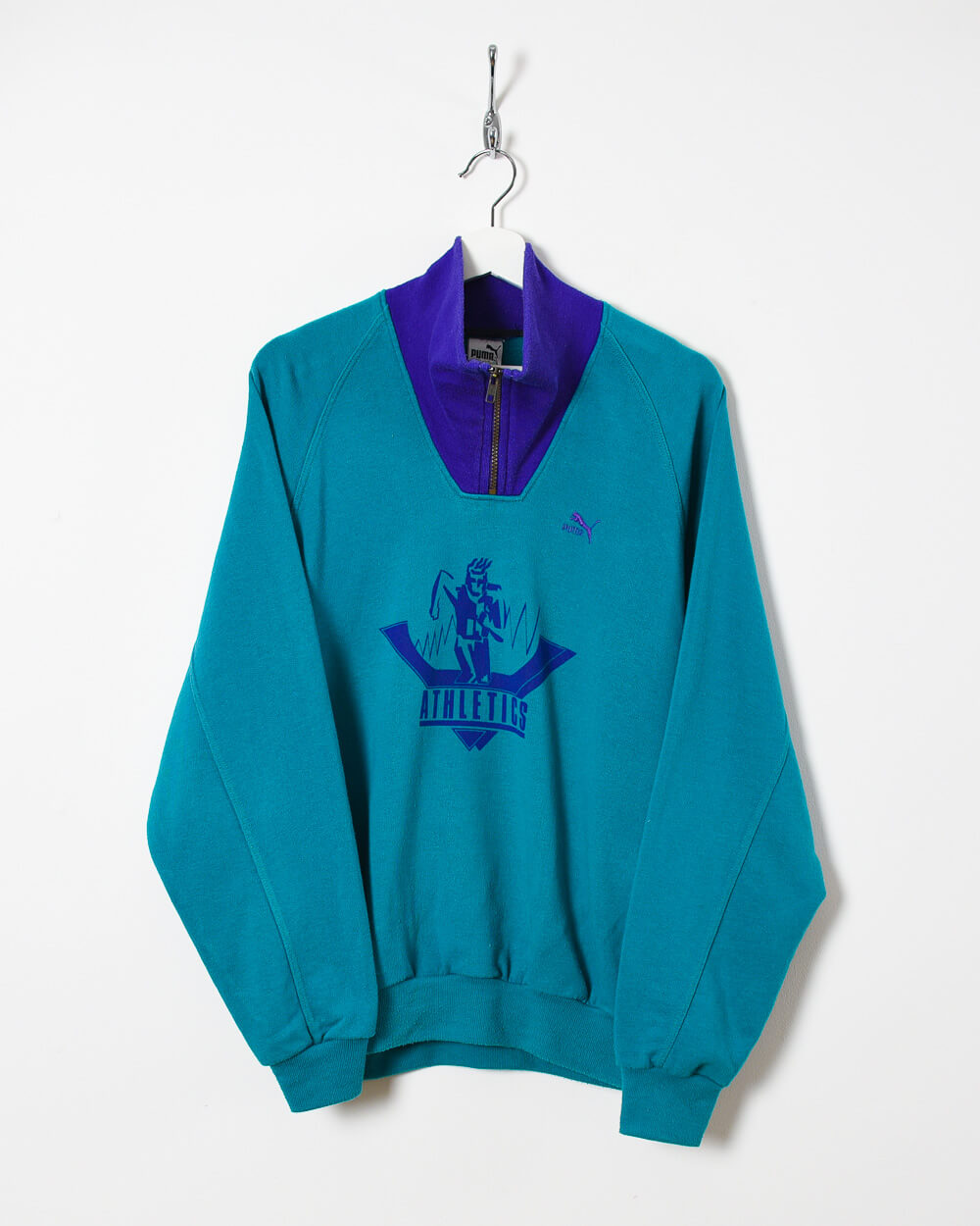 Puma Athletics 1/4 Zip Sweatshirt - Medium - Domno Vintage 90s, 80s, 00s Retro and Vintage Clothing 