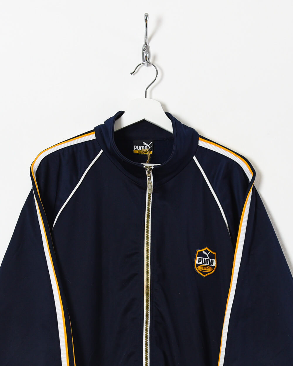 Vintage 00s Polyester Navy Puma King Tracksuit Top Medium Domno Vintage