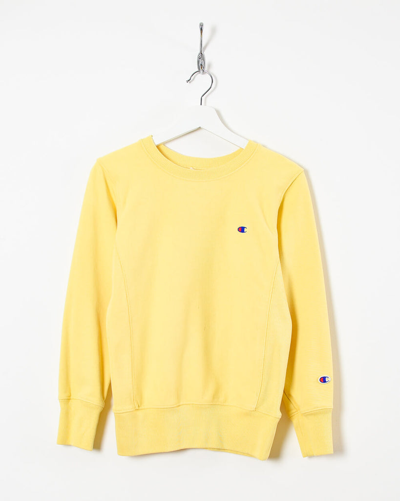 Vintage 10s+ Cotton Plain Yellow Champion Reverse Weave Sweatshirt