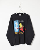 Black The Simpsons 50% Angel 50% Devil Sweatshirt - Medium