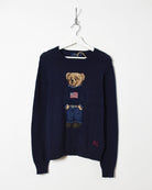 Ralph Lauren Polo Bear Knitted Sweatshirt - Small - Domno Vintage 90s, 80s, 00s Retro and Vintage Clothing 