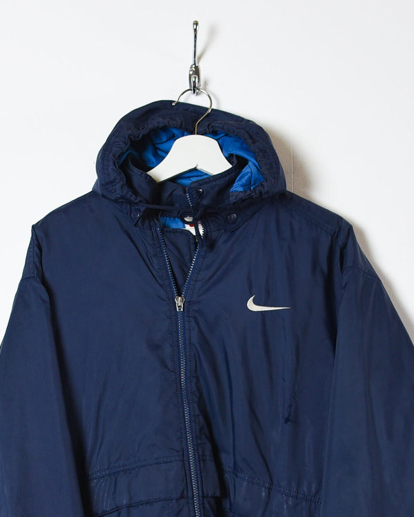 Navy Nike Hooded Coat - Small