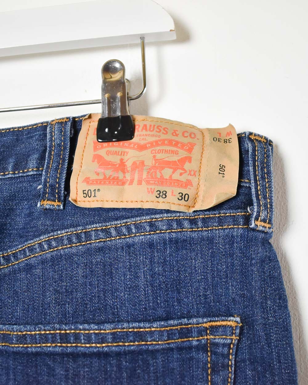 Vintage 00s Navy Levi s 501 Jeans W38 L28 Cotton Domno Vintage
