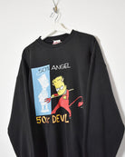 Black The Simpsons 50% Angel 50% Devil Sweatshirt - Medium