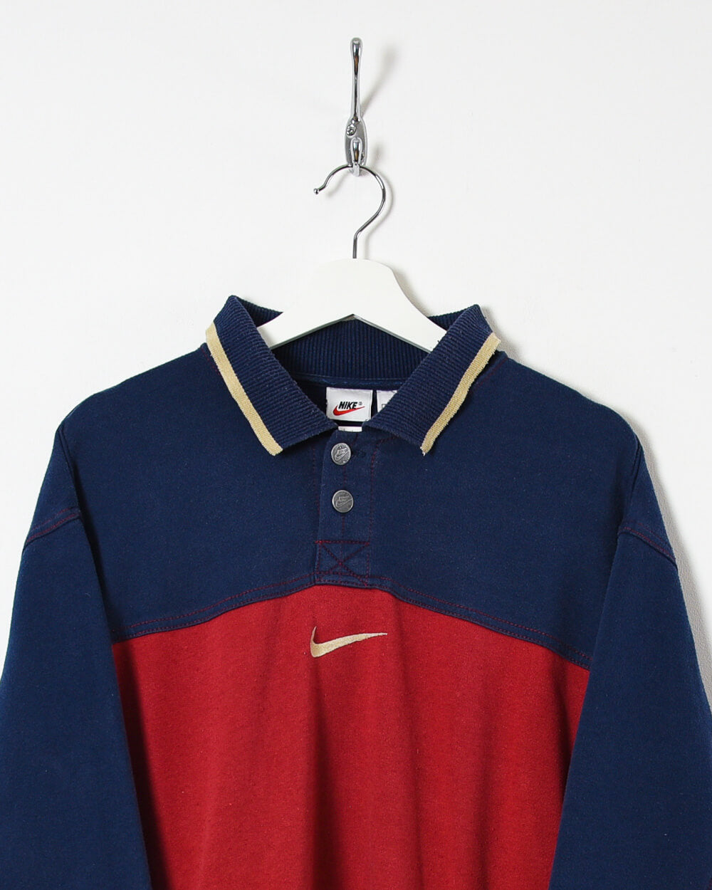 Nike Red White store Blue Color Block 80’s 90’s Pullover Sweatshirt