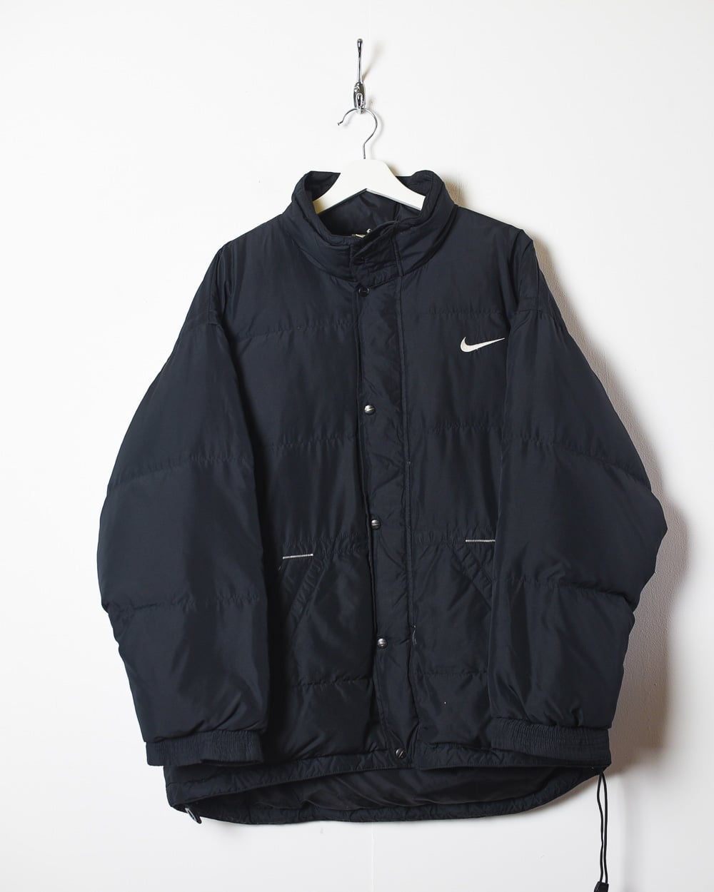 Vintage 90s Black Nike Puffer Jacket - Large Polyester – Domno Vintage