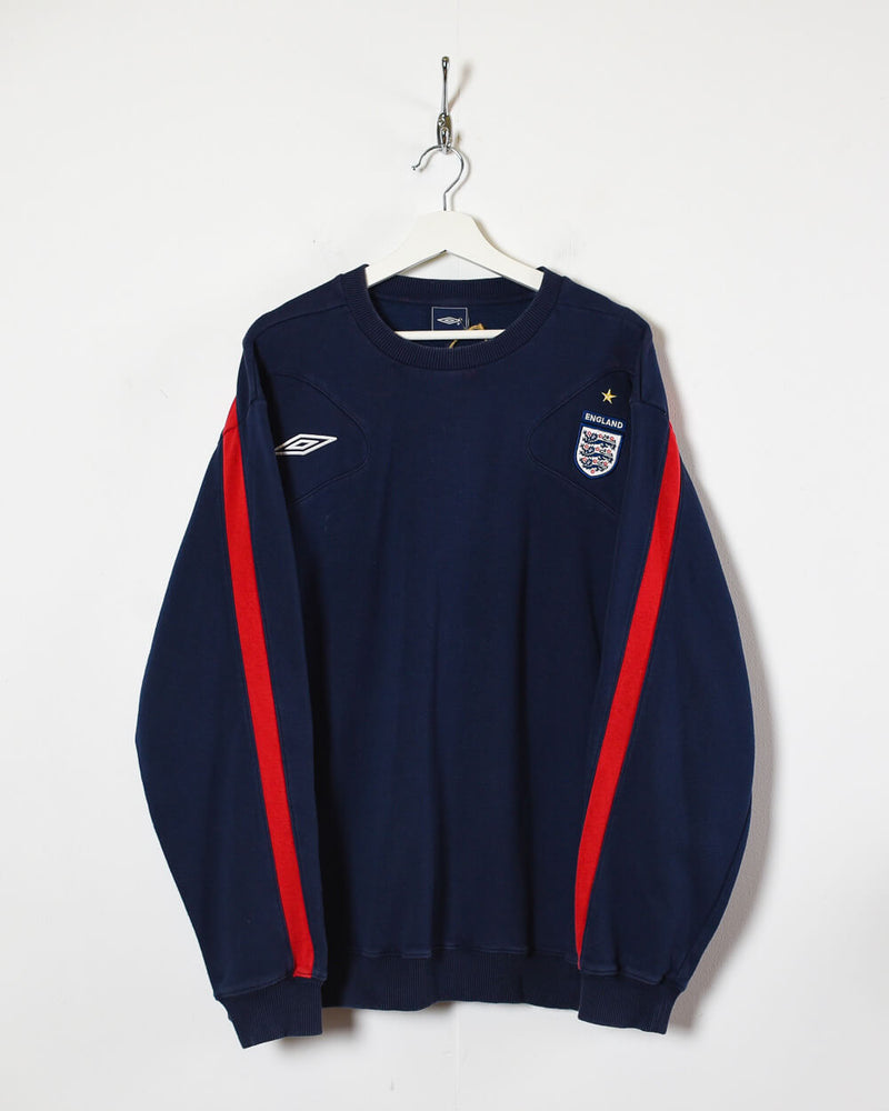 Vintage 00s Navy Umbro England Sweatshirt - X-Large Cotton– Domno ...