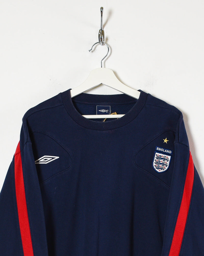 Vintage 00s Navy Umbro England Sweatshirt - X-Large Cotton– Domno ...