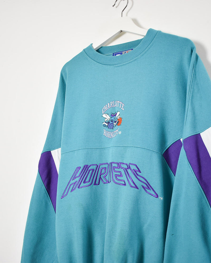 Vintage Logo Athletic Charlotte Hornets Large Teal Purple
