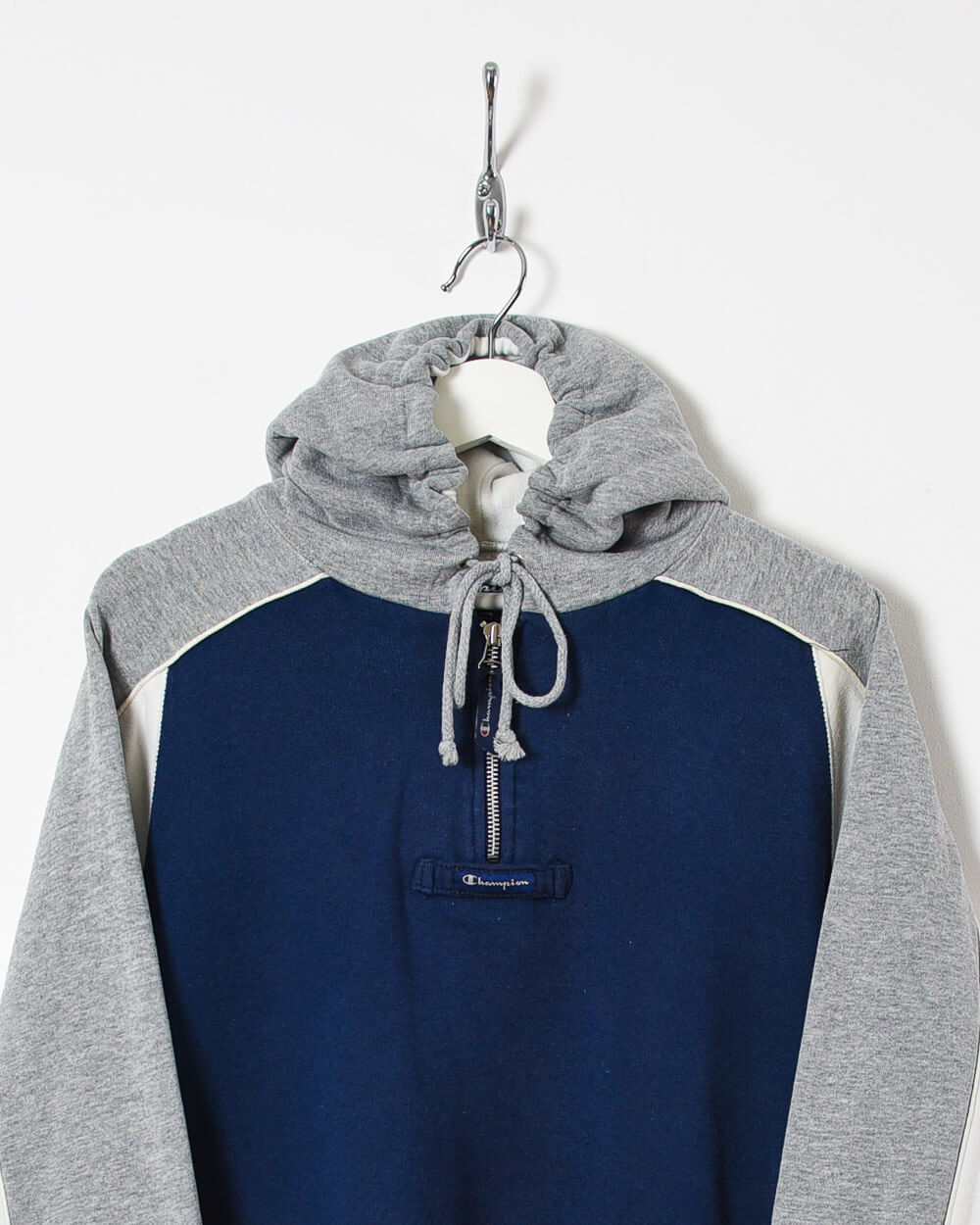 Champion 1/4 Zip Hoodie - Large - Domno Vintage 90s, 80s, 00s Retro and Vintage Clothing 