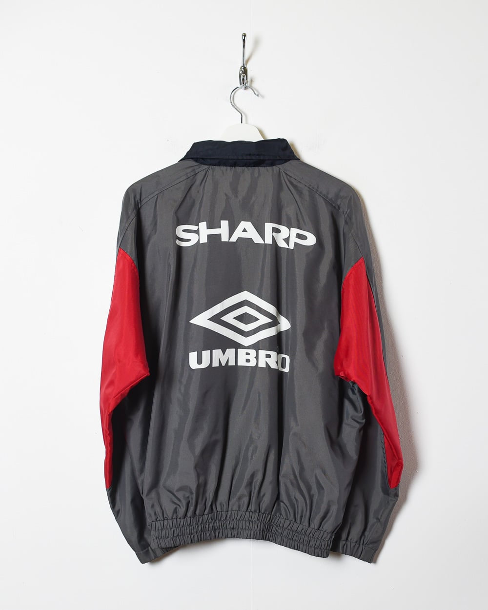 Vintage 90s Black Umbro Manchester United Training Windbreaker