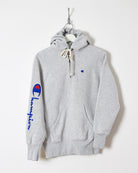 Champion 1/4 Zip Hoodie - Small - Domno Vintage 90s, 80s, 00s Retro and Vintage Clothing 