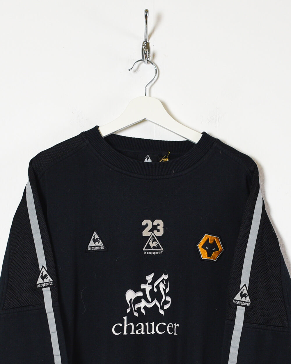 Black Le Coq Sportif Wolves 2005/06 Sweatshirt - Medium
