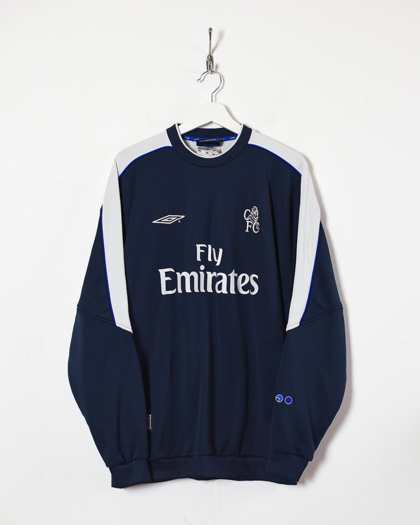 Vintage s Navy Umbro  Chelsea FC Training Sweatshirt
