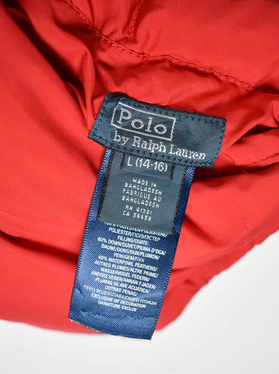 Red Polo Ralph Lauren Women's Down Gilet - Large