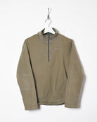 Khaki Nike Women's 1/4 Zip Sweatshirt - Medium