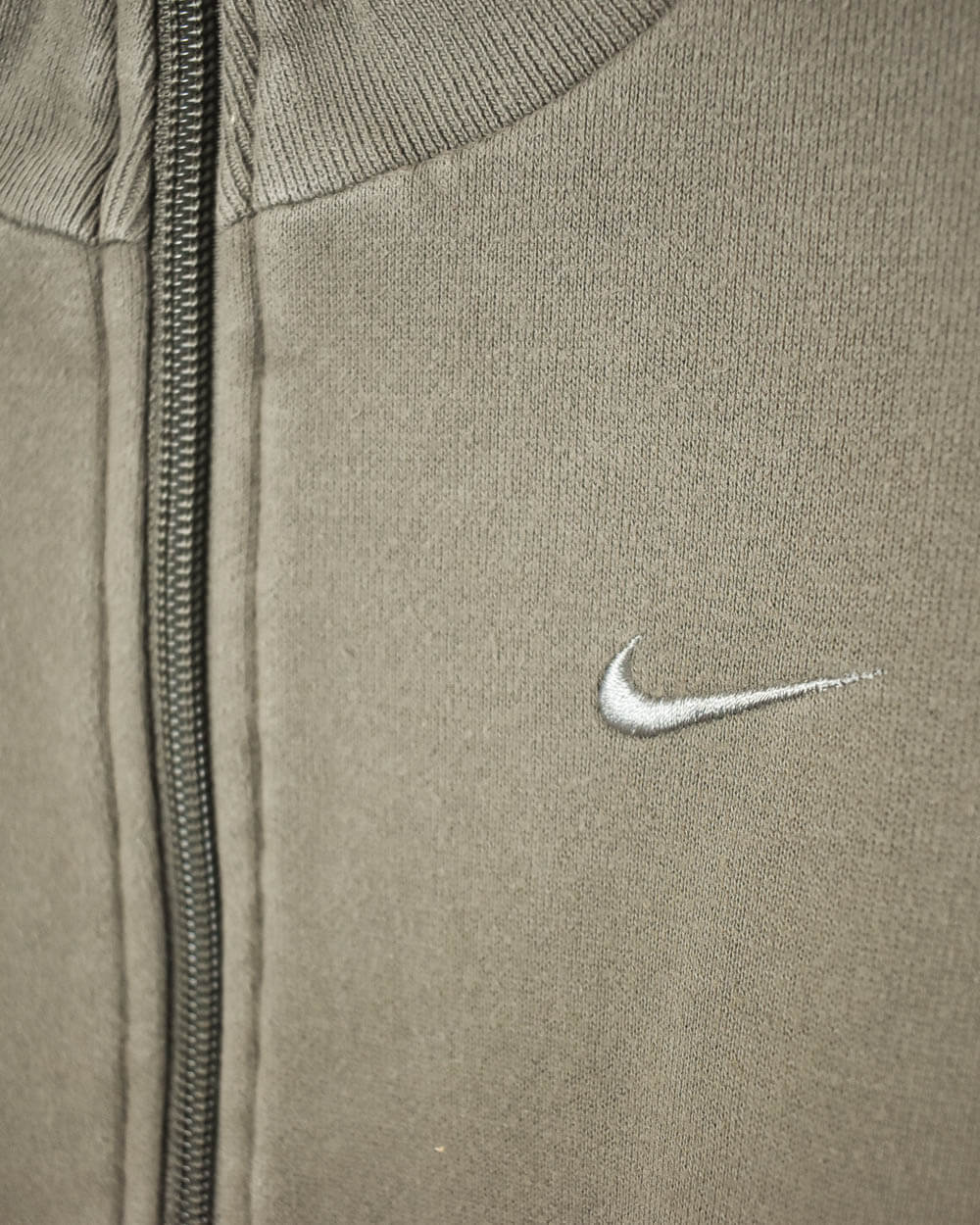 Khaki Nike Women's 1/4 Zip Sweatshirt - Medium