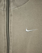 Khaki Nike Women's 1/4 Zip Sweatshirt - Medium