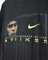 Vintage 90s Black Nike R9 Ronaldo Nazario Striker T-Shirt - X