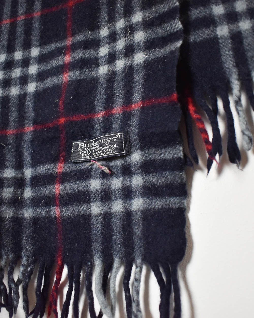 Navy Burberry Lambswool Scarf