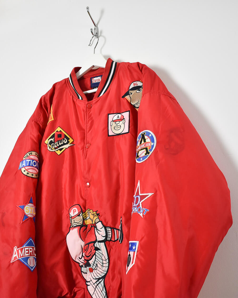 New York American Baseball Bomber Jacket - Large - Domno Vintage 90s, 80s, 00s Retro and Vintage Clothing 