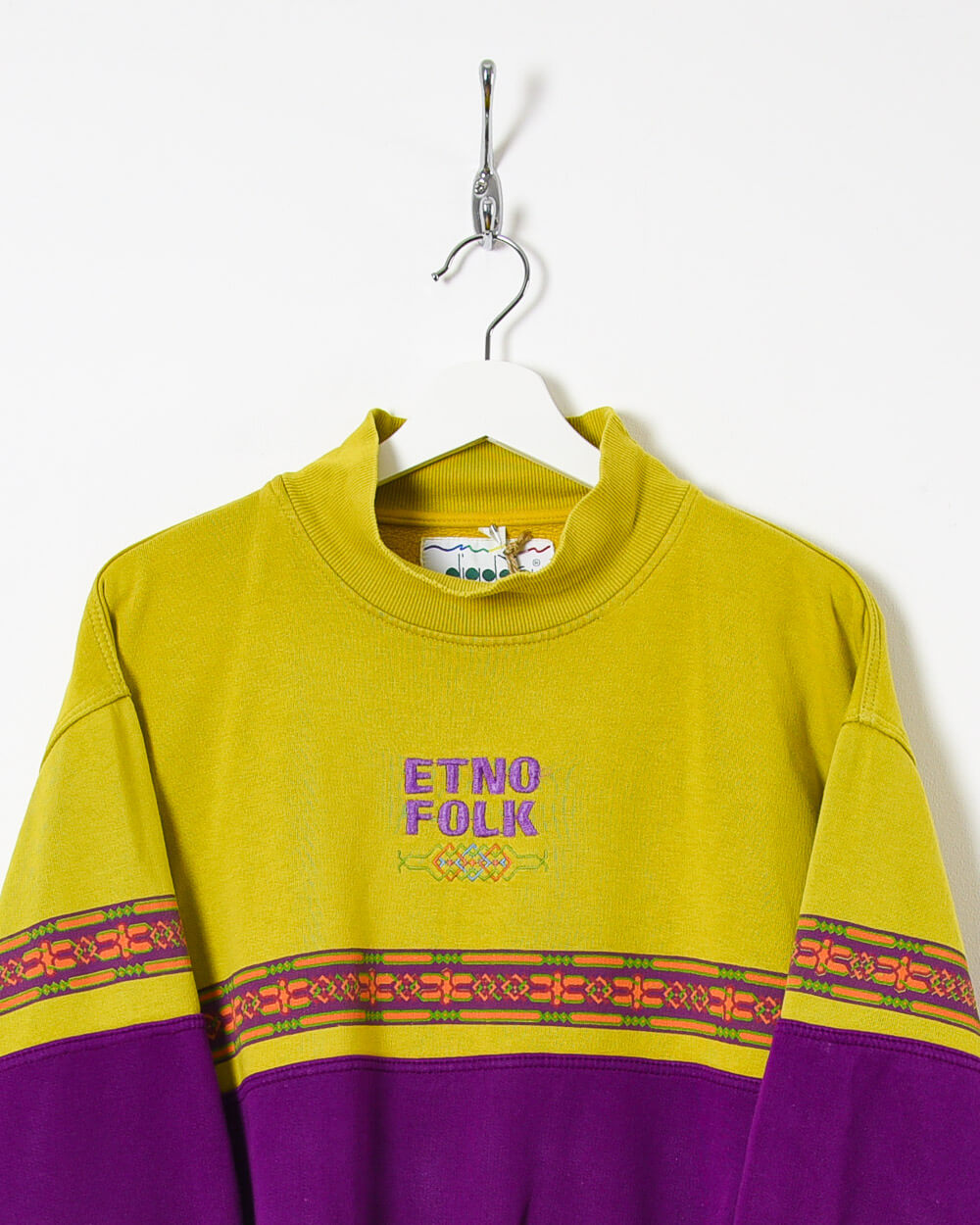Diadora Etno Folk Sweatshirt - Medium - Domno Vintage 90s, 80s, 00s Retro and Vintage Clothing 