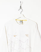 White Nike Ronaldinho 10 Long Sleeved T-Shirt - Medium