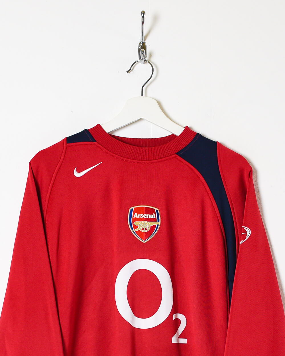 Vintage 00s Polyester Red Nike Arsenal 2004/05 O2 Training Sweatshirt -  Large – Domno Vintage