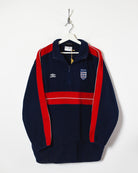 Navy Umbro 2000/01 England 1/4 Zip Fleece - Large