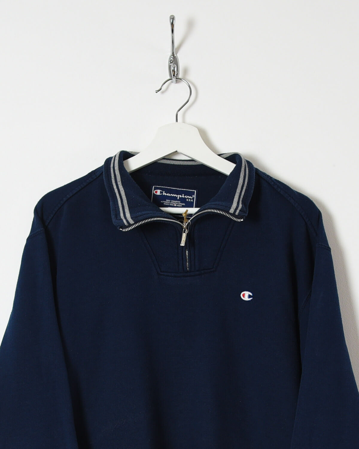 Champion 1/4 Zip Sweatshirt - Small - Domno Vintage 90s, 80s, 00s Retro and Vintage Clothing 