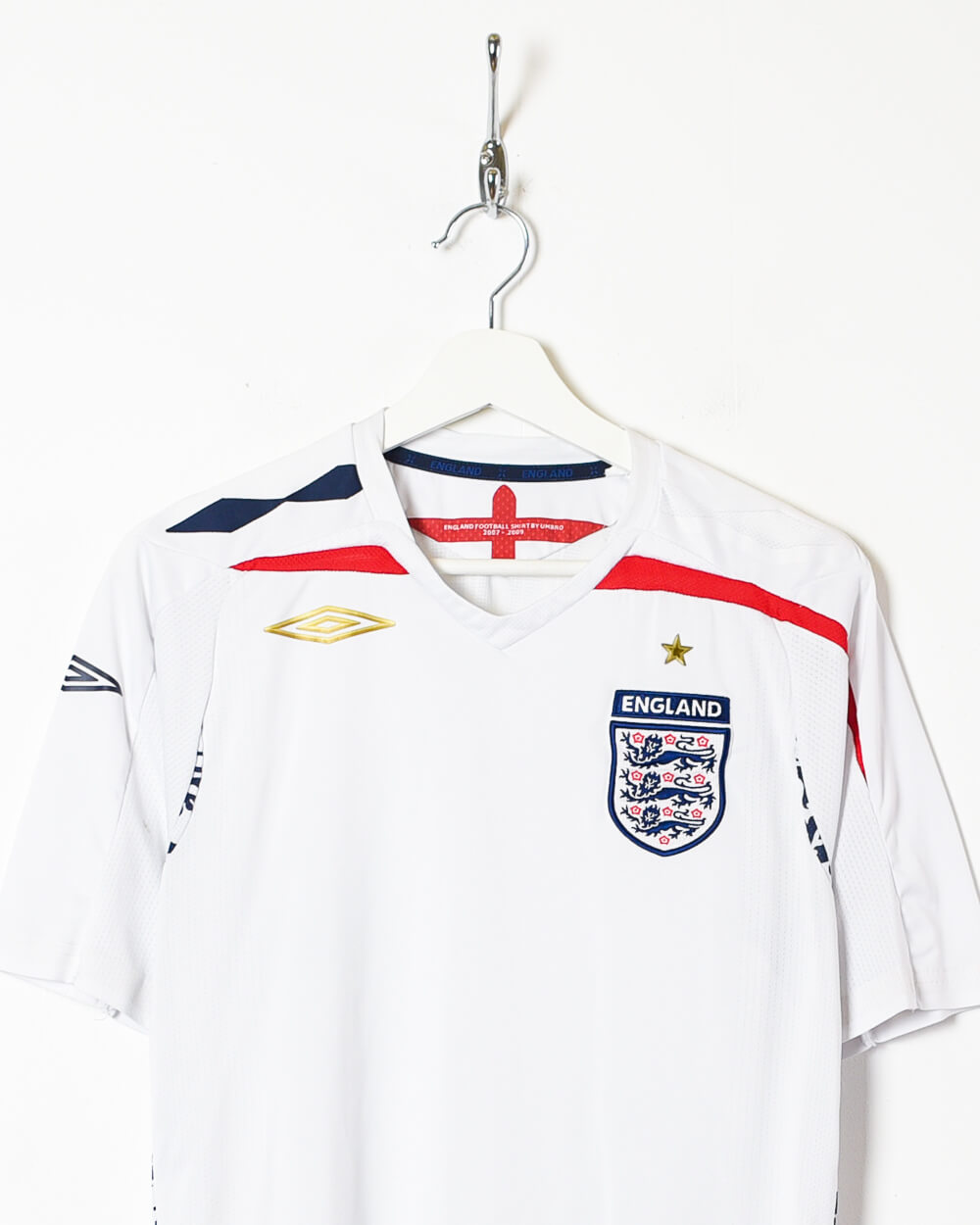 White Umbro 2007/09 England Home Shirt - Small