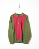 Khaki Glenhusky Colour-Block Collared Sweatshirt - Large