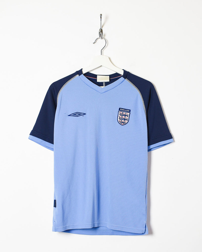 Vintage 00s Blue Umbro 00s England Training Shirt - Small