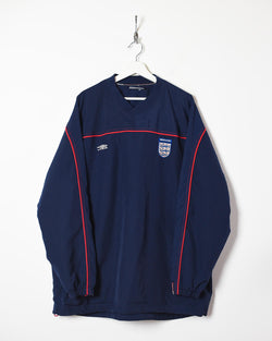 Vintage 00s Navy Umbro 00s England Pullover Training Jacket - XX