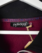 Purple Adidas Classic 1/4 Zip Sweatshirt - Large