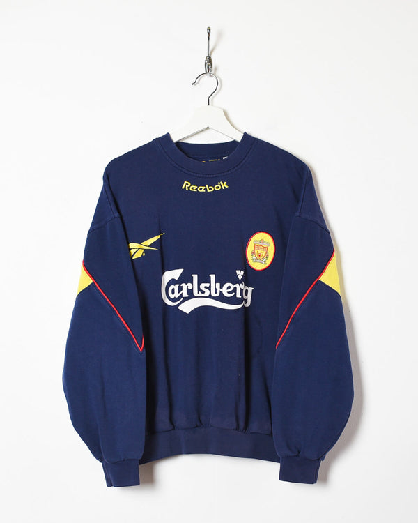Navy Reebok 90s Liverpool FC Warm-Up Sweatshirt - Small