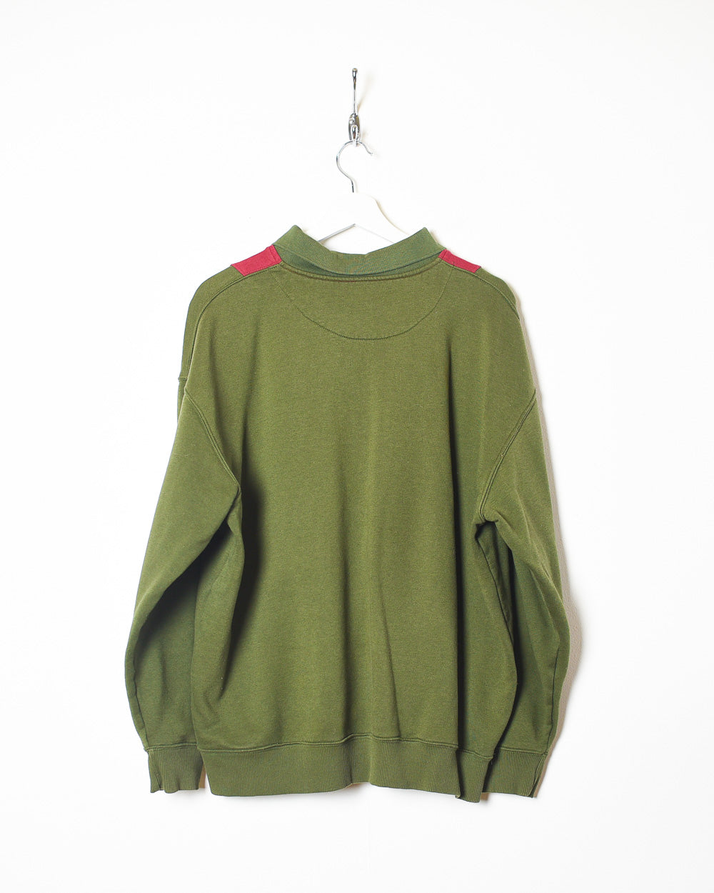 Khaki Glenhusky Colour-Block Collared Sweatshirt - Large