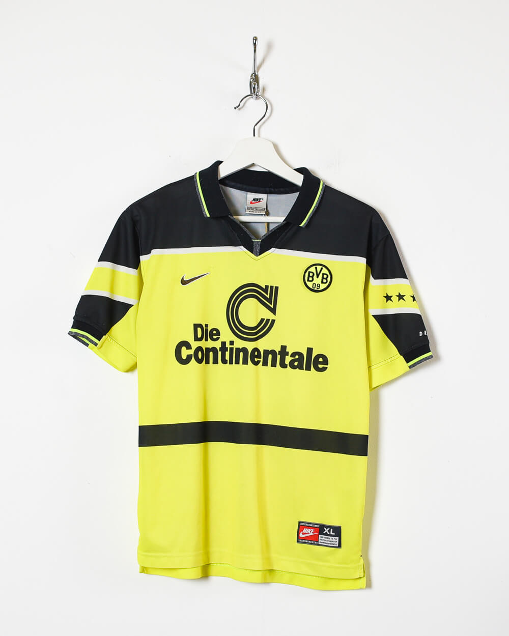 Yellow Nike Borussia Dortmund 1997/98 Football Shirt - X-Small