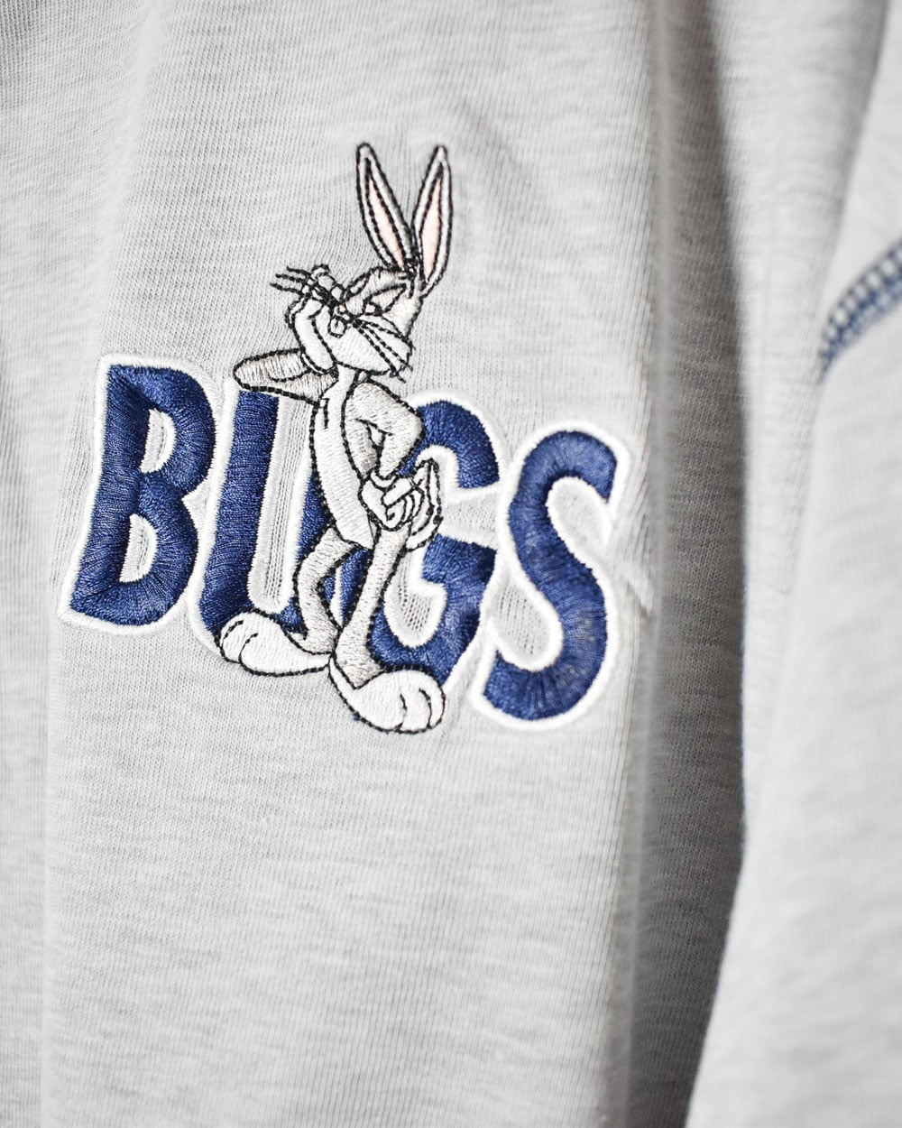 Stone Warner Brother Bugs Bunny Cellared 1/4 Zip Long Sleeved T-Shirt - 0