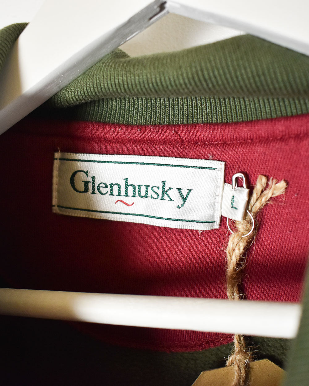 Khaki Glenhusky Colour-Block Collared Sweatshirt - Large