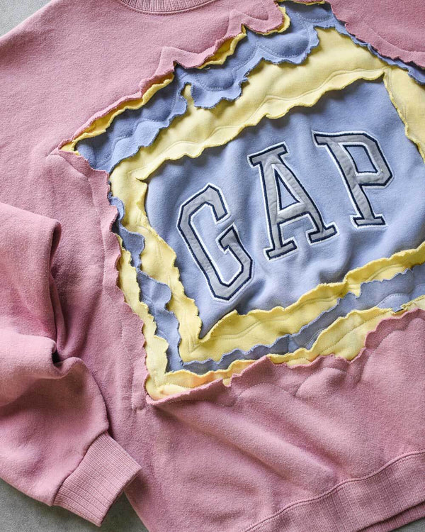 Custom Reworked Gap Cracked Sweatshirt - Medium