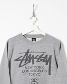 Stussy New York Los Angeles Tokyo London Paris Sweatshirt - Small - Domno Vintage 90s, 80s, 00s Retro and Vintage Clothing 