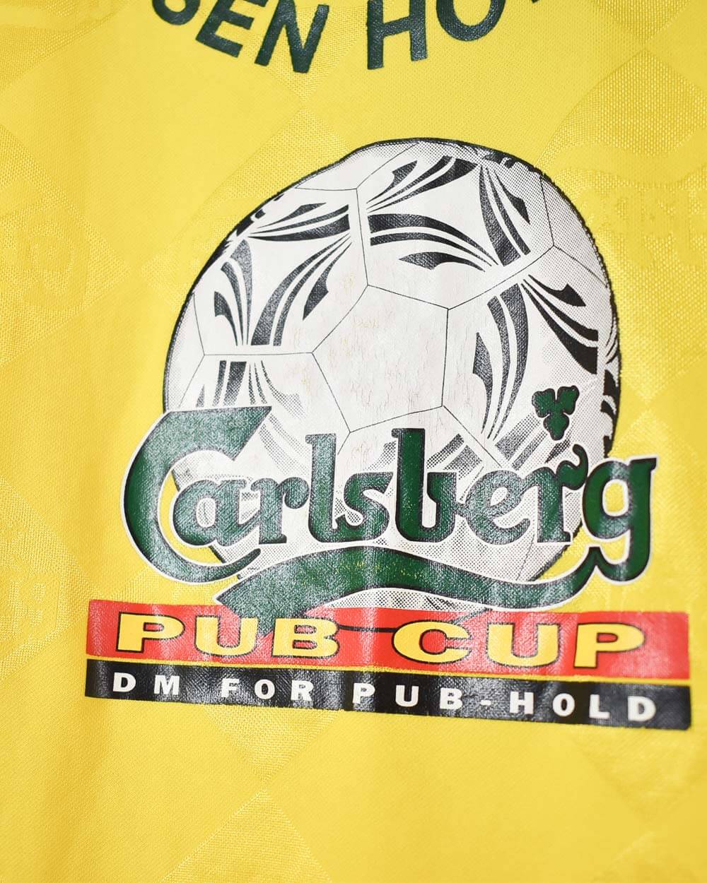 Yellow Reebok Carlsberg Pub Cup T-Shirt - X-Large