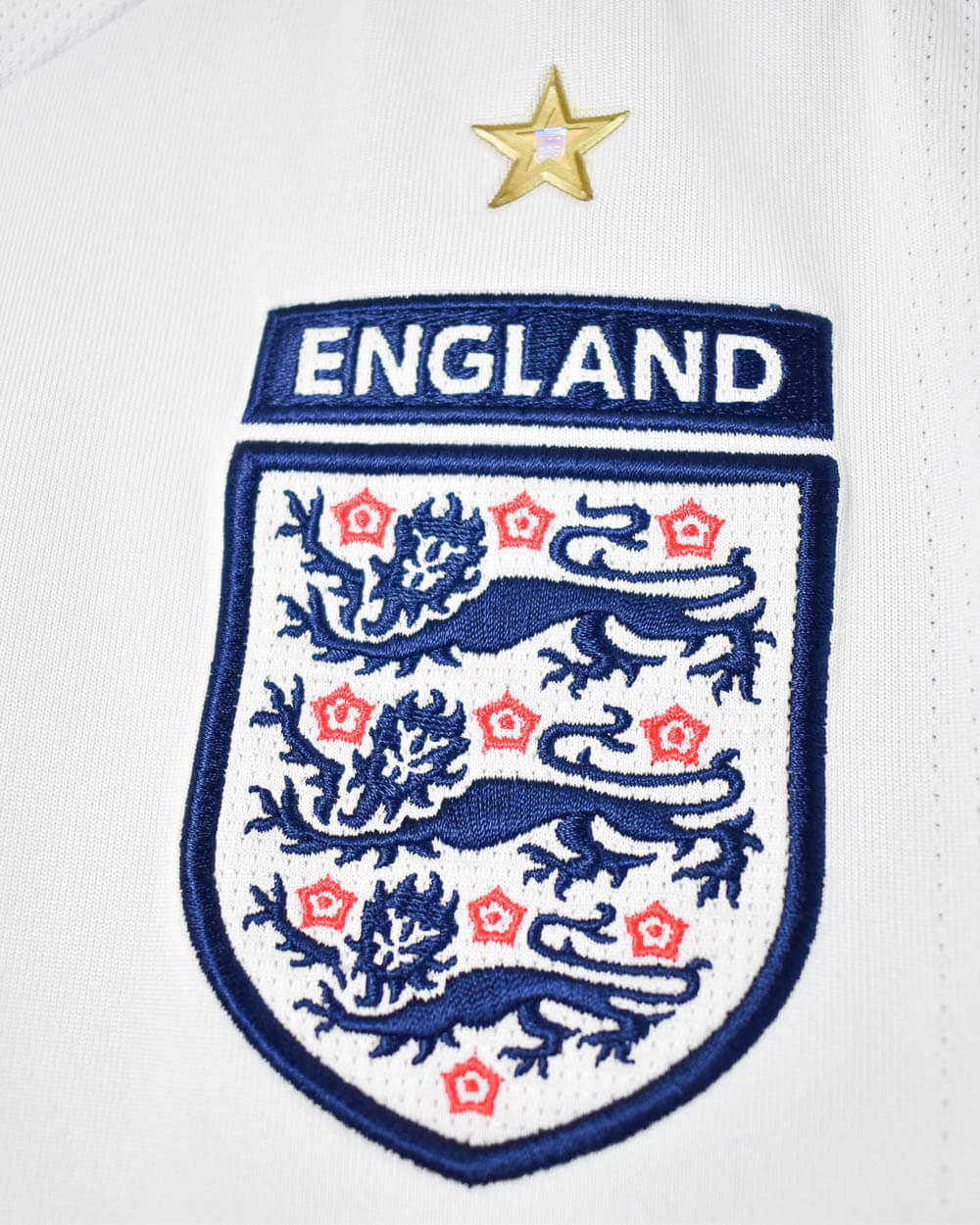 White Umbro 2007/09 England #4 Gerrard Home Long Sleeved Shirt - Medium
