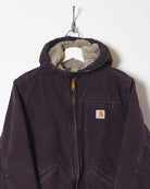 Purple Carhartt Women's Workwear Fleece Lined Detroit Jacket - Small 