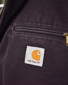 Purple Carhartt Women's Workwear Fleece Lined Detroit Jacket - Small 