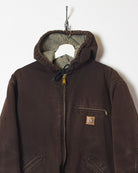 Brown Carhartt Women's Workwear Fleece Lined Hooded Detroit Jacket - Medium women's